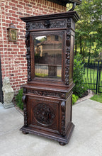 Load image into Gallery viewer, Antique French Bookcase Hunt Cabinet Display Buffet Black Forest Oak 19th C