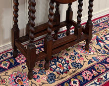 Load image into Gallery viewer, Antique English Petite Table Drop Leaf Gateleg Barley Twist Oak Oval c.1920-30s