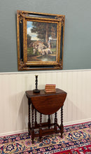 Load image into Gallery viewer, Antique English Petite Table Drop Leaf Gateleg Barley Twist Oak Oval c.1920-30s