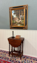Load image into Gallery viewer, Antique English Petite Table Drop Leaf Gateleg Barley Twist Oak Oval c.1920-30s