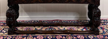 Load image into Gallery viewer, Antique English End-of-Bed Bench Window Seat Settee Carved Oak c. 1900