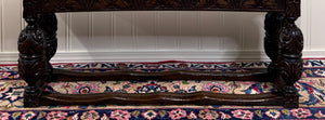 Antique English End-of-Bed Bench Window Seat Settee Carved Oak c. 1900