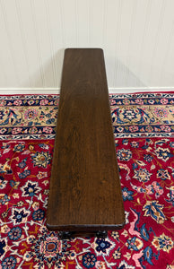 Antique English End-of-Bed Bench Window Seat Settee Carved Oak c. 1900