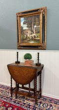 Load image into Gallery viewer, Antique English Table Drop Leaf Gateleg Barley Twist Oak Oval c. 1920-30s