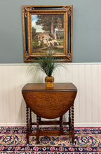 Load image into Gallery viewer, Antique English Table Drop Leaf Gateleg Barley Twist Oak Oval c. 1920-30s