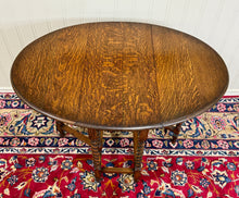 Load image into Gallery viewer, Antique English Table Drop Leaf Gateleg Barley Twist Oak Oval c. 1920-30s