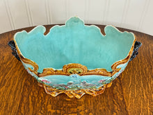 Load image into Gallery viewer, Antique French Onnaing Majolica Cache Pot Planter Bowl Jardiniere Love Birds