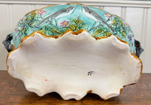 Load image into Gallery viewer, Antique French Onnaing Majolica Cache Pot Planter Bowl Jardiniere Love Birds