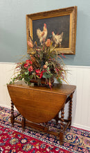 Load image into Gallery viewer, Antique English Large Table Drop Leaf Gateleg Barley Twist Oak Oval c. 1920-30s