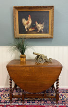 Load image into Gallery viewer, Antique English Large Table Drop Leaf Gateleg Barley Twist Oak Oval c. 1920-30s