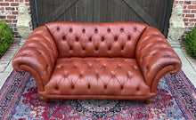 Load image into Gallery viewer, Vintage English Chesterfield Leather Tufted Sofa Brown Terra Cotta Mid Century