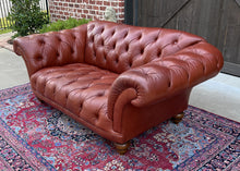 Load image into Gallery viewer, Vintage English Chesterfield Leather Tufted Sofa Brown Terra Cotta Mid Century