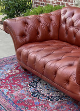 Load image into Gallery viewer, Vintage English Chesterfield Leather Tufted Sofa Brown Terra Cotta Mid Century