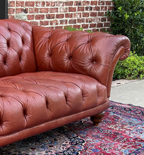 Load image into Gallery viewer, Vintage English Chesterfield Leather Tufted Sofa Brown Terra Cotta Mid Century