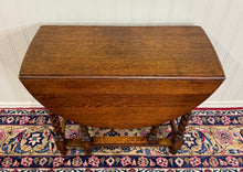 Load image into Gallery viewer, Antique English Table Drop Leaf Gateleg Barley Twist Oak Oval c. 1920-30s