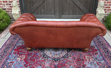 Load image into Gallery viewer, Vintage English Chesterfield Leather Tufted Sofa Brown Terra Cotta Mid Century