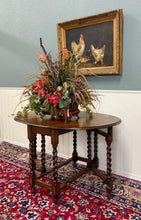 Load image into Gallery viewer, Antique English Table Drop Leaf Gateleg Barley Twist Oak Oval c. 1920-30s