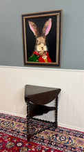 Load image into Gallery viewer, Antique English Envelope Barley Twist Drop Leaf Side Table Carved Oak c. 1900