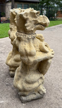 Load image into Gallery viewer, Vintage English Statues Garden Figures Gargoyles Shield Cast Stone Pair