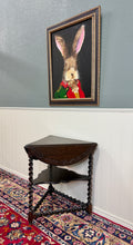 Load image into Gallery viewer, Antique English Envelope Barley Twist Drop Leaf Side Table Carved Oak c. 1900