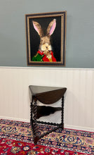 Load image into Gallery viewer, Antique English Envelope Barley Twist Drop Leaf Side Table Carved Oak c. 1900