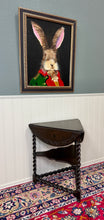 Load image into Gallery viewer, Antique English Envelope Barley Twist Drop Leaf Side Table Carved Oak c. 1900