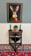 Load image into Gallery viewer, Antique English Envelope Barley Twist Drop Leaf Side Table Carved Oak c. 1900