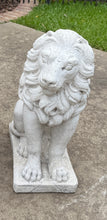 Load image into Gallery viewer, Vintage English Statues LIONS PAIR Garden Figures Cast Stone Yard Decor 22&quot; Tall