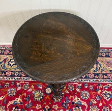 Load image into Gallery viewer, Antique English Envelope Barley Twist Drop Leaf Side Table Carved Oak c. 1900