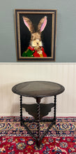 Load image into Gallery viewer, Antique English Envelope Barley Twist Drop Leaf Side Table Carved Oak c. 1900