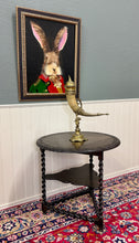 Load image into Gallery viewer, Antique English Envelope Barley Twist Drop Leaf Side Table Carved Oak c. 1900