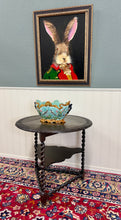 Load image into Gallery viewer, Antique English Envelope Barley Twist Drop Leaf Side Table Carved Oak c. 1900