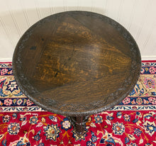 Load image into Gallery viewer, Antique English Envelope Barley Twist Drop Leaf Side Table Carved Oak c. 1900