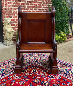 Antique English Bench Chair Church Pew Meditation Bench Oak c.19thC