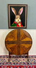 Load image into Gallery viewer, Antique French Vendage Round Flip Top Gateleg Wine Table Oak Trestle Feet c.19th