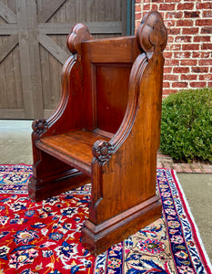 Antique English Bench Chair Church Pew Meditation Bench Oak c.19thC