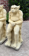 Load image into Gallery viewer, Vintage English Statues Garden Figures Gargoyles Seated Cast Stone Pair