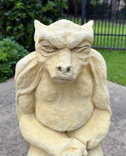 Load image into Gallery viewer, Vintage English Statues Garden Figures Gargoyles Seated Cast Stone Pair