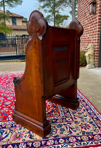 Antique English Bench Chair Church Pew Meditation Bench Oak c.19thC