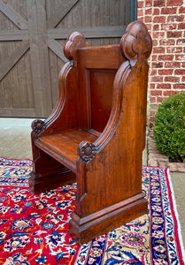 Antique English Bench Chair Church Pew Meditation Bench Oak c.19thC