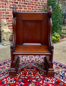 Antique English Bench Chair Church Pew Meditation Bench Oak c.19thC