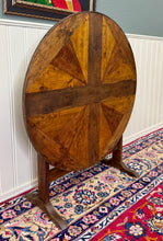 Load image into Gallery viewer, Antique French Vendage Round Flip Top Gateleg Wine Table Oak Trestle Feet c.19th