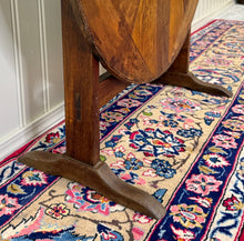 Load image into Gallery viewer, Antique French Vendage Round Flip Top Gateleg Wine Table Oak Trestle Feet c.19th