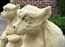 Load image into Gallery viewer, Vintage English Statues Garden Figures Gargoyles Seated Cast Stone Pair