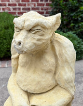Load image into Gallery viewer, Vintage English Statues Garden Figures Gargoyles Seated Cast Stone Pair