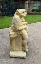 Load image into Gallery viewer, Vintage English Statues Garden Figures Gargoyles Seated Cast Stone Pair