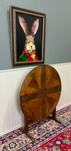 Load image into Gallery viewer, Antique French Vendage Round Flip Top Gateleg Wine Table Oak Trestle Feet c.19th