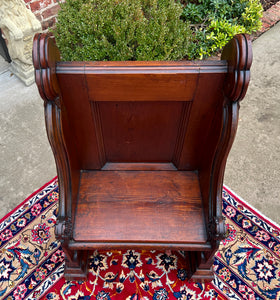 Antique English Bench Chair Church Pew Meditation Bench Oak c.19thC