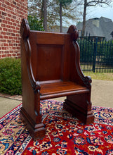 Load image into Gallery viewer, Antique English Bench Chair Church Pew Meditation Bench Oak c.19thC