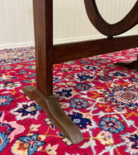 Load image into Gallery viewer, Antique French Vendage Round Flip Top Gateleg Wine Table Oak Trestle Feet c.19th